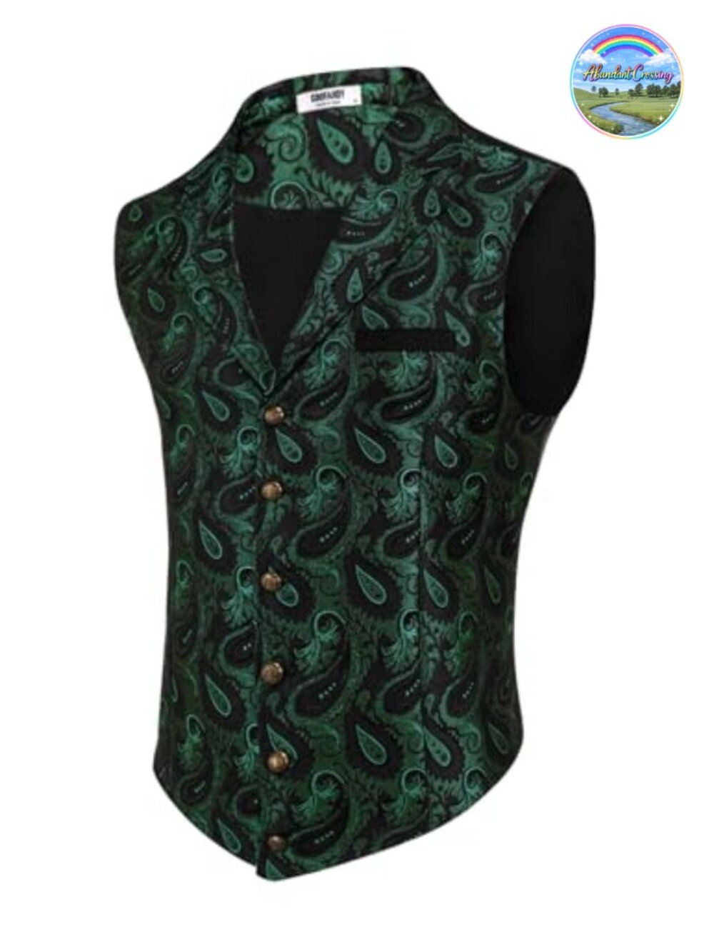 COOFANDY Men's Paisley Suit Vest Victorian Steampunk Formal Waistcoat